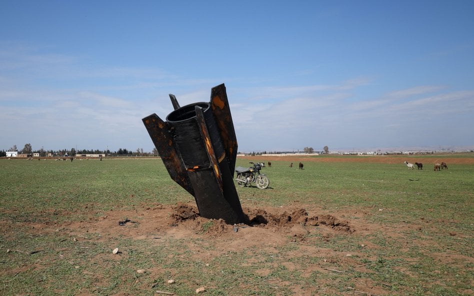 Szczątki pocisku, który spadł na terytorium Syrii 4 marca. Został zestrzelony, gdy zbliżał się do te