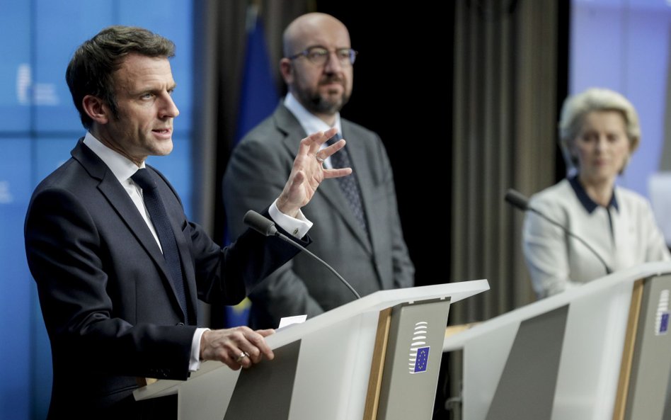 Emmanuel Macron, Charles Michel, Ursula von der Leyen