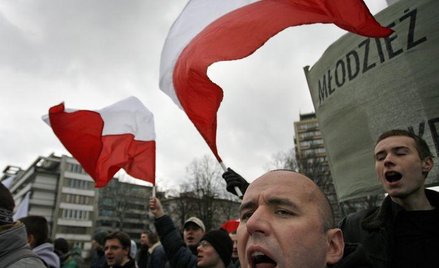 Jedna z manifestacji Młodzieży Wszechpolskiej