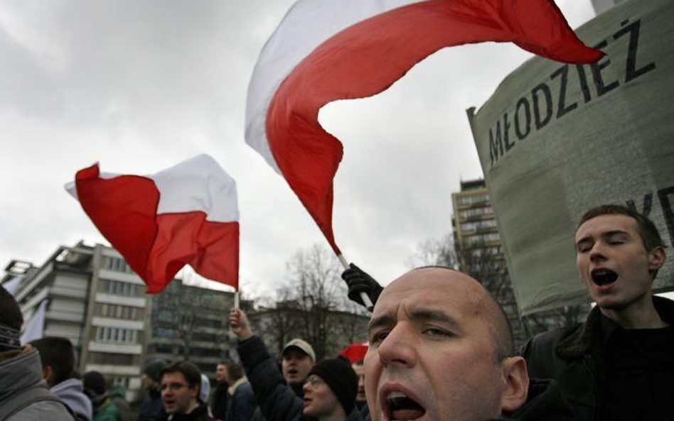 Jedna z manifestacji Młodzieży Wszechpolskiej