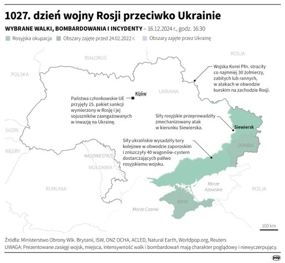 Tak wyglądała sytuacja na froncie w 1027 dniu wojny