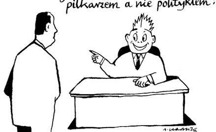 Komentarz rysunkowy. Piłkarz