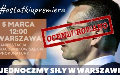 Na grafice NSZZ "S" długi nos dodano premierowi Morawieckiemu jako nawiązanie do rosnącego nosa kłam