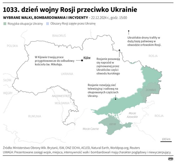 Tak wyglądała sytuacja na froncie w 1033 dniu wojny