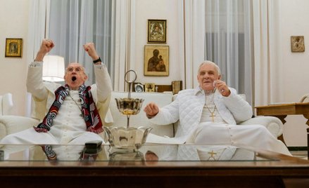 Jonathan Pryce jako Franciszek i Anthony Hopkins jako Benedykt XVI