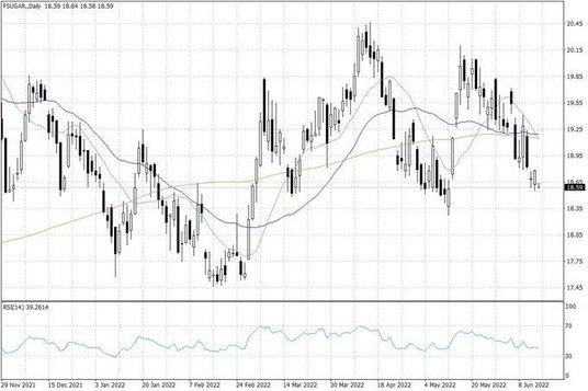 Notowania cukru w USA – dane dzienne
