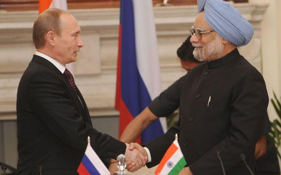 Szefowie rządów Rosji i Indii - Władimir Putin i Manmohan Singh