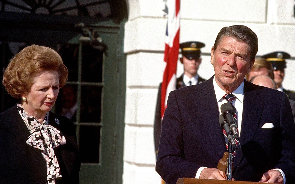 Premier Wielkiej Brytanii Margaret Thatcher i prezydent USA Ronald Reagan, 1985 rok