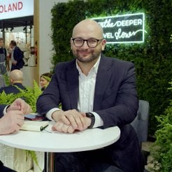 zdjęcie  z Jan Mazurczak, prezesem Zarządu Poznańskiej Lokalnej Organizacji Turystycznej