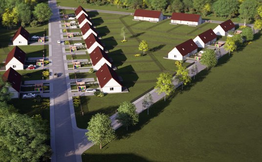 Wizualizacja. Ruszyła budowa nowoczesnego osiedla w Stroniu Śląskim dla rodzin dotkniętych powodzią