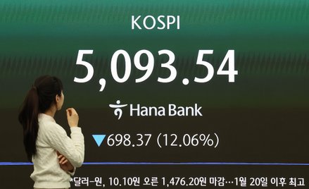 Ostra wyprzedaż na giełdach. Krach w Korei