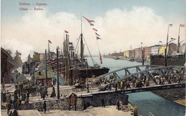Port w Lipawie, pocztówka z ok. 1900