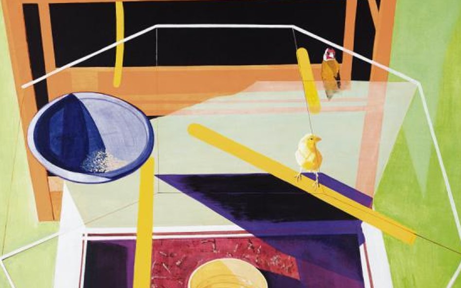 O ptakach i klatkach, 1984, akryl, płótno