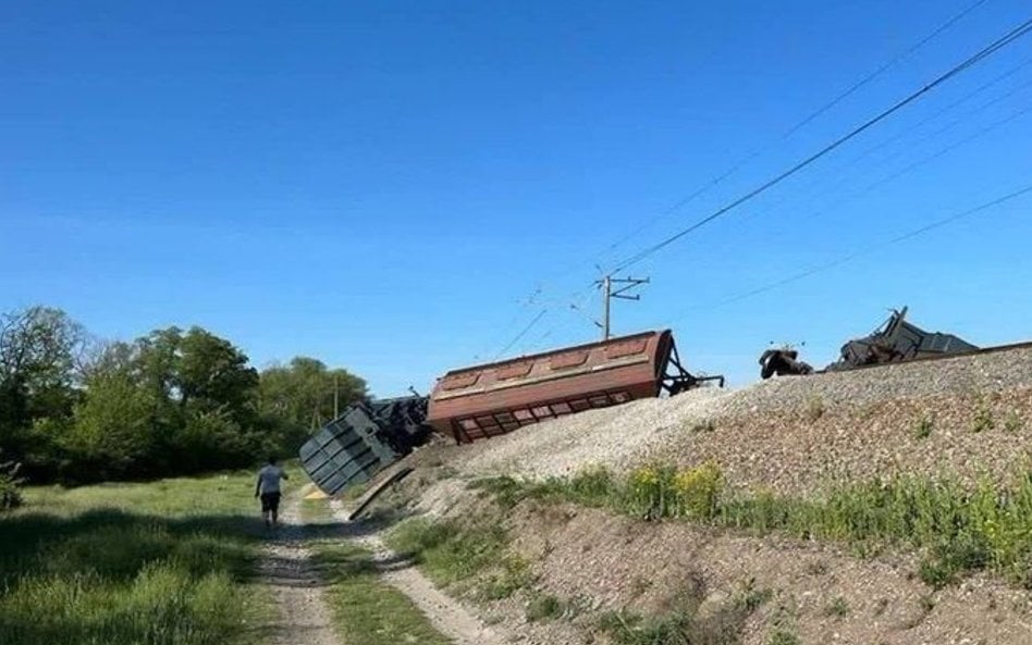 Wykolejony pociąg na Krymie