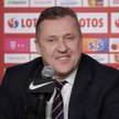 Prezes PZPN Cezary Kulesza w czasie oficjalnej prezentacji poprzedniego selekcjonera, Czesława Michn