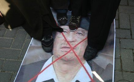 Protesty palestyńskich studentów w Gazie przeciwko libijskiemu dyktatorowi