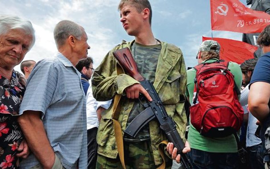 Donieck – wczorajsza demonstracja górników przeciwko ukraińskim władzom