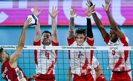 Polacy: Wilfredo Leon (P), Bartłomiej Lemański (2P) i Marcin Komenda (3P) oraz Moritz Reichert (L) z