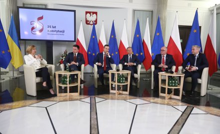 Szymon Hołownia, Władysław Kosiniak-Kamysz, Donald Tusk, Włodzimierz Czarzasty, Robert Biedroń