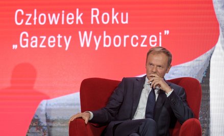 Donald Tusk podczas gali zorganizowanej z okazji 30-lecia Gazety Wyborczej, maj 2019 r.