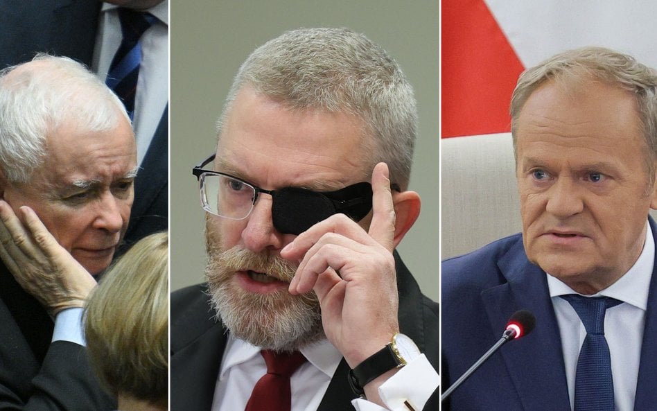 Jarosław Kaczyński, Grzegorz Braun i Donald Tusk