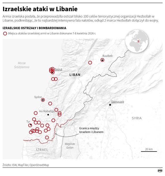 Izraelskie ataki na Liban
