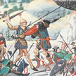 Loyset Liédet, „Bitwa pod Roncevaux. Śmierć Rolanda i Oliwiera”, dzieło z lat 1461–1462