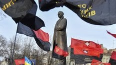 Pomnik Stepana Bandery, przywódcy Organizacji Ukraińskich Nacjonalistów, we Lwowie