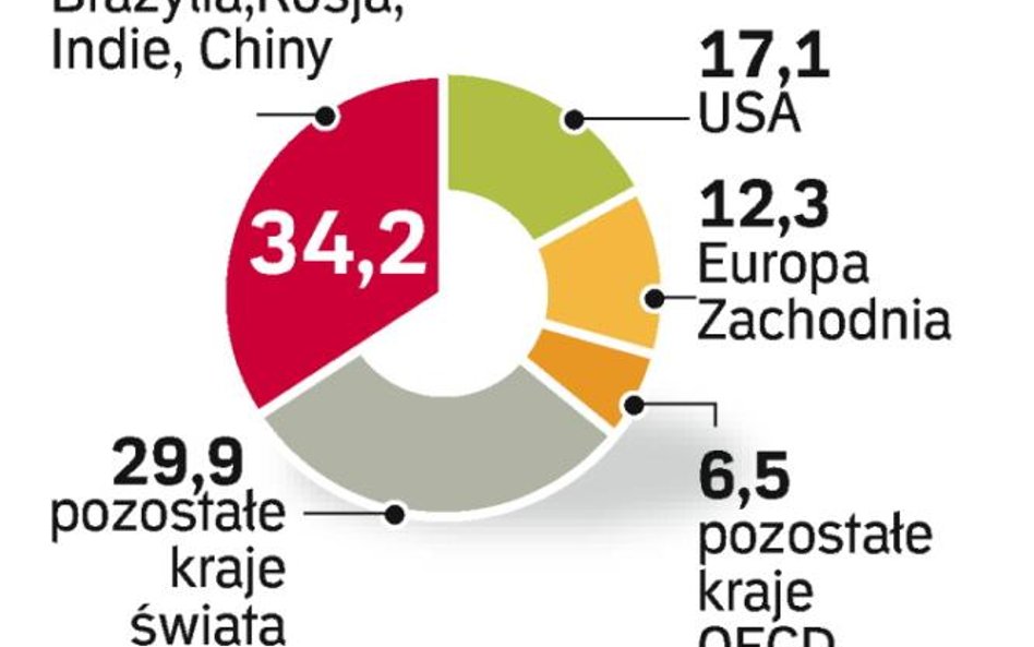 Państwa rozwijające się zwiększają emisję dwutlenku węgla. Ich energetyka oparta jest głównie na węg