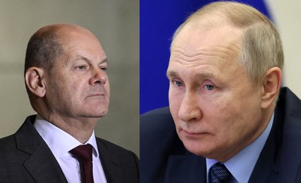 Olaf Scholz i Władimir Putin