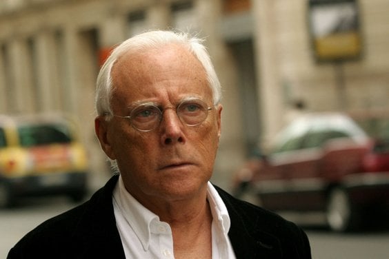 Giorgio Armani na spacerze w Rzymie, 18 listopada 2006 r.