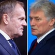 Premier RP Donald Tusk i rzecznik Kremla Dmitrij Pieskow