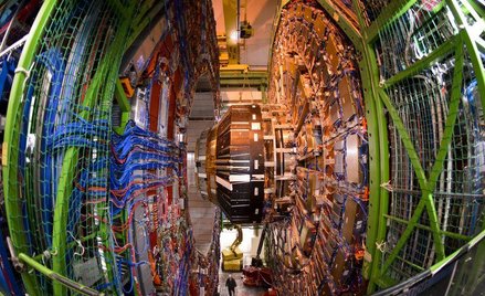 Wnętrze detektora CMS wykorzystanego do poszukiwania bozonu Higgsa