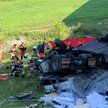 Na S8 w pobliżu Warszawy, na wysokości Kobyłki zderzyły się trzy samochody. Ciężarowe volvo, które w