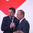 Wybory samorządowe 2024. Prezydent Warszawy Rafał Trzaskowski i premier Donald Tusk w sztabie wyborc