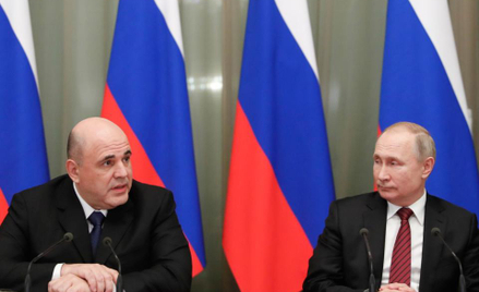 Rosyjski prezydent Władimir Putin na spotkaniu z nowym premierem Michaiłem Miszustinem. Szef rządu F