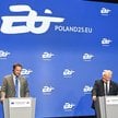 Komisarz UE ds. rolnictwa Christophe Hansen i Czesław Siekierski, minister rolnictwa i rozwoju wsi p