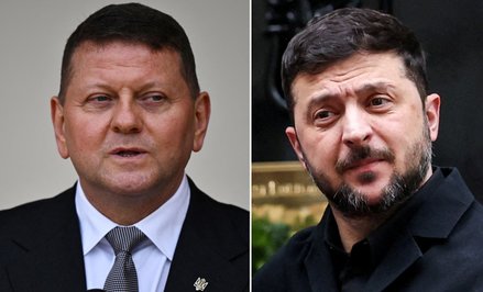 Wałerij Załużny i Wołodymyr Zełenski