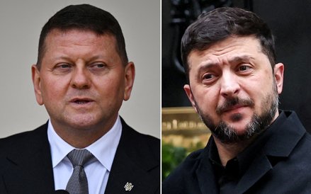 Wałerij Załużny i Wołodymyr Zełenski