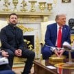 Wołodymyr Zełenski podczas pierwszej wizyty u Donalda Trumpa w Białym Domu w sierpniu 2025 r.