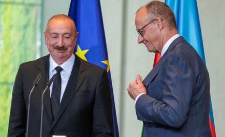 Prezydent Ilham Alijew i kanclerz Friedrich Merz