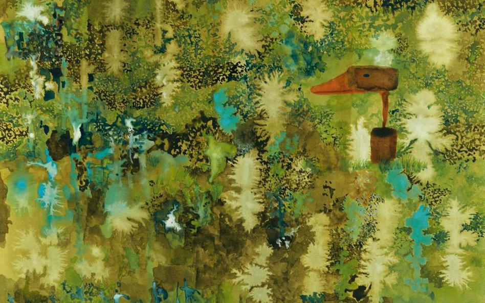 Próbuję myśleć. Proszę, bądź cicho, 2014, 61 × 45 cm, akwarela na papierze