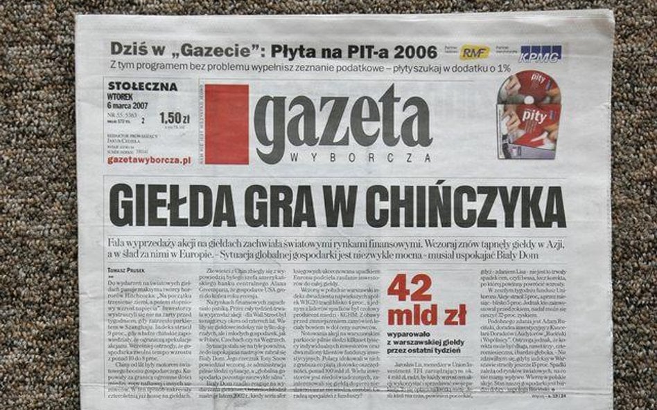 Wydawcę „Gazety Wyborczej” czeka trudny tydzień na giełdzie