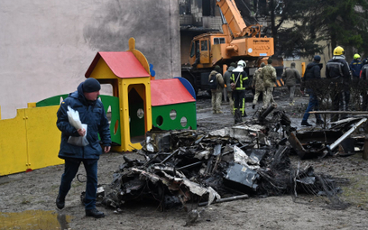 Miejsce rozbicia się śmigłowca z szefem MSW Ukrainy na pokładzie