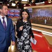 Szefowa Russia Today Margarita Simonyan oprowadza prezydenta Miedwiediewa po waszyngtońskiej siedzib