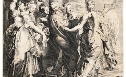 „Lot z rodziną opuszcza Sodomę” Lukasa Vorstermana. Rytownik mistrza tworzył pod własnym nazwiskiem