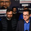 Kampania wyborcza do parlamentu 2023. Ówczesny premier Mateusz Morawiecki (P) i prezes Rządowej Agen