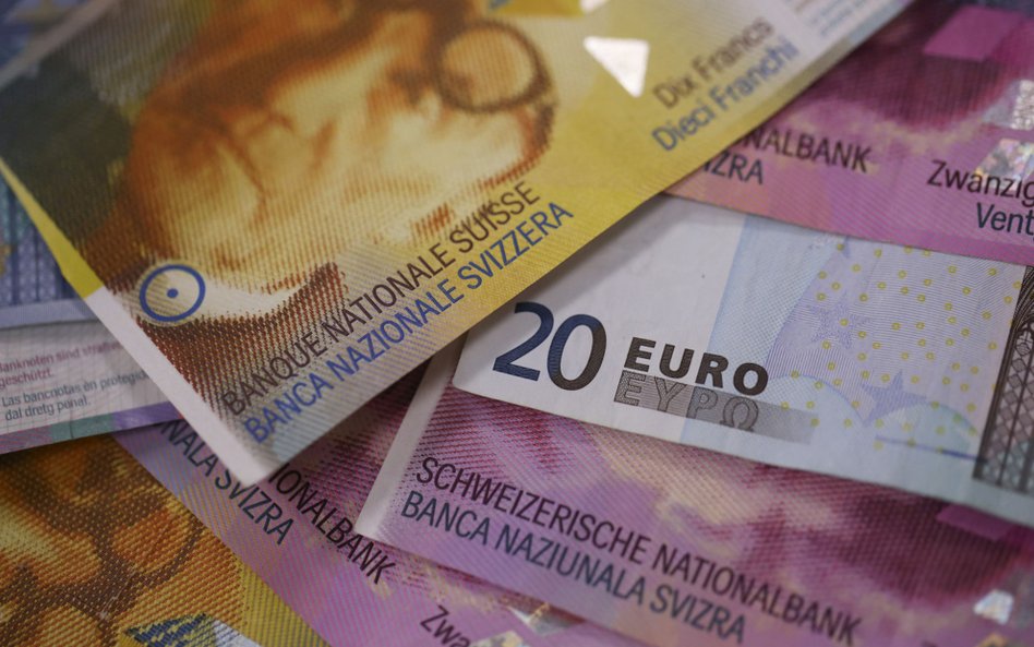 Frank szwajcarski silniejszy od euro