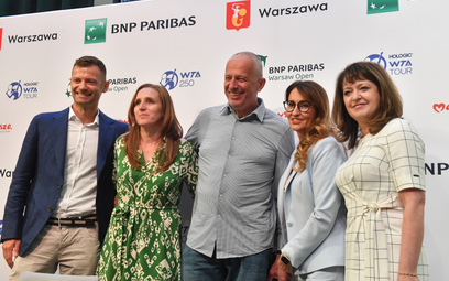 Konferencja prasowa przed BNP Paribas Poland Open. Od lewej: Mariusz Fyrstenberg - dyrektor turnieju