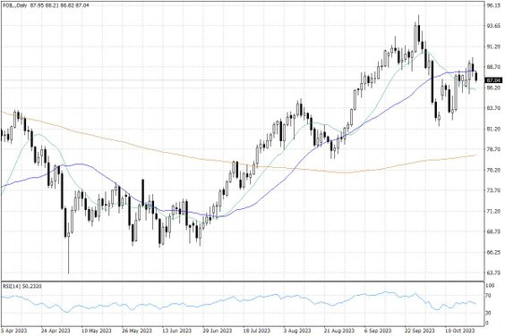 Notowania ropy naftowej WTI – dane dzienne